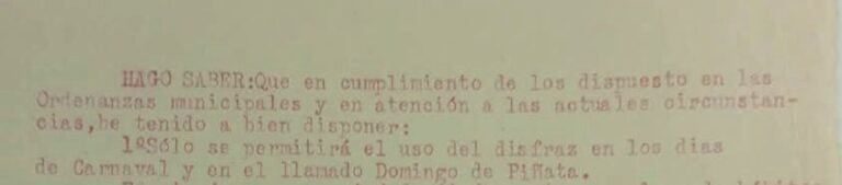 Extracto del bando municipal por los Carnavales de 1933
